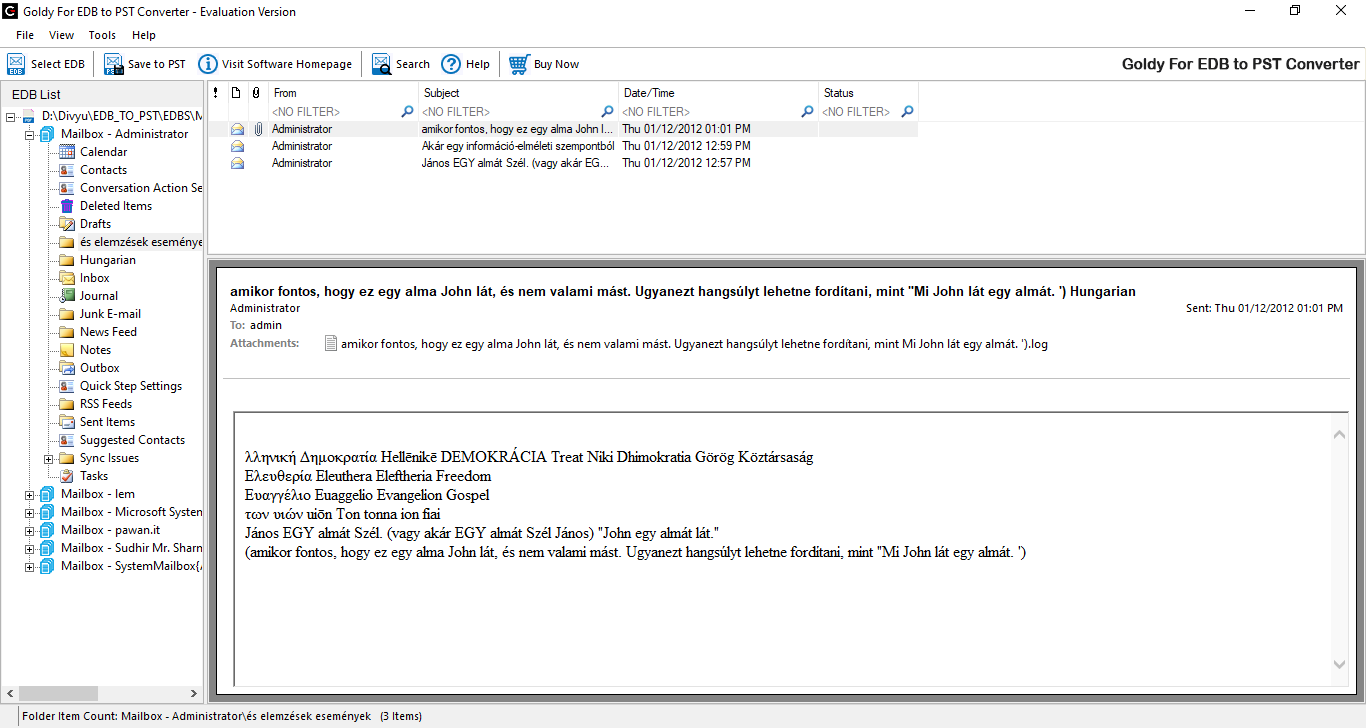 Goldytools EDB to PST converter 