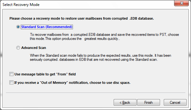 step for scanning mode