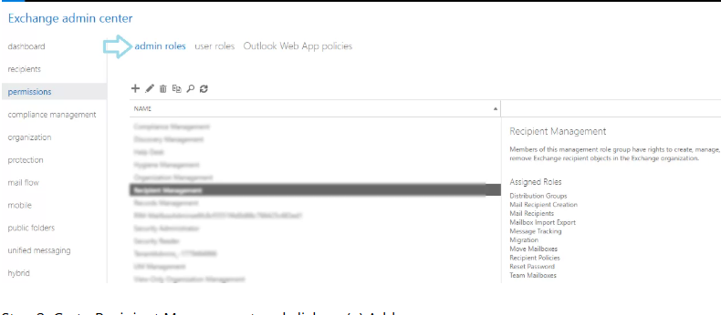 Exchange Admin Center