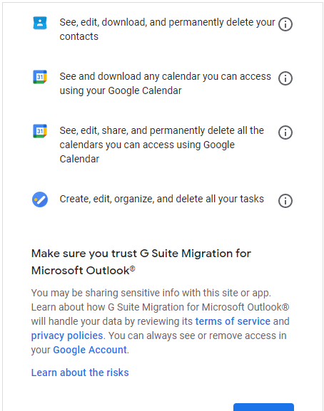 required permissions