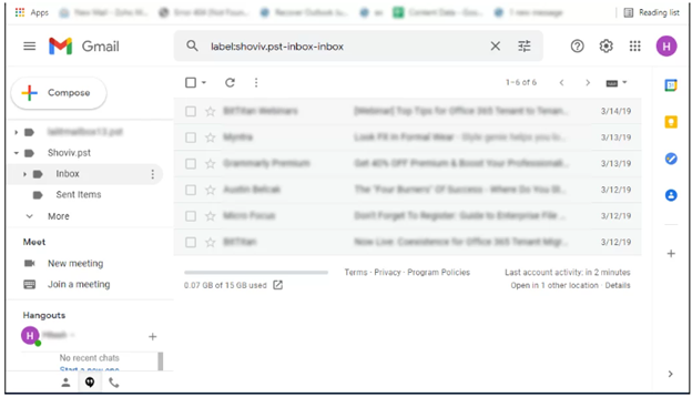 Gmail and click Migrate