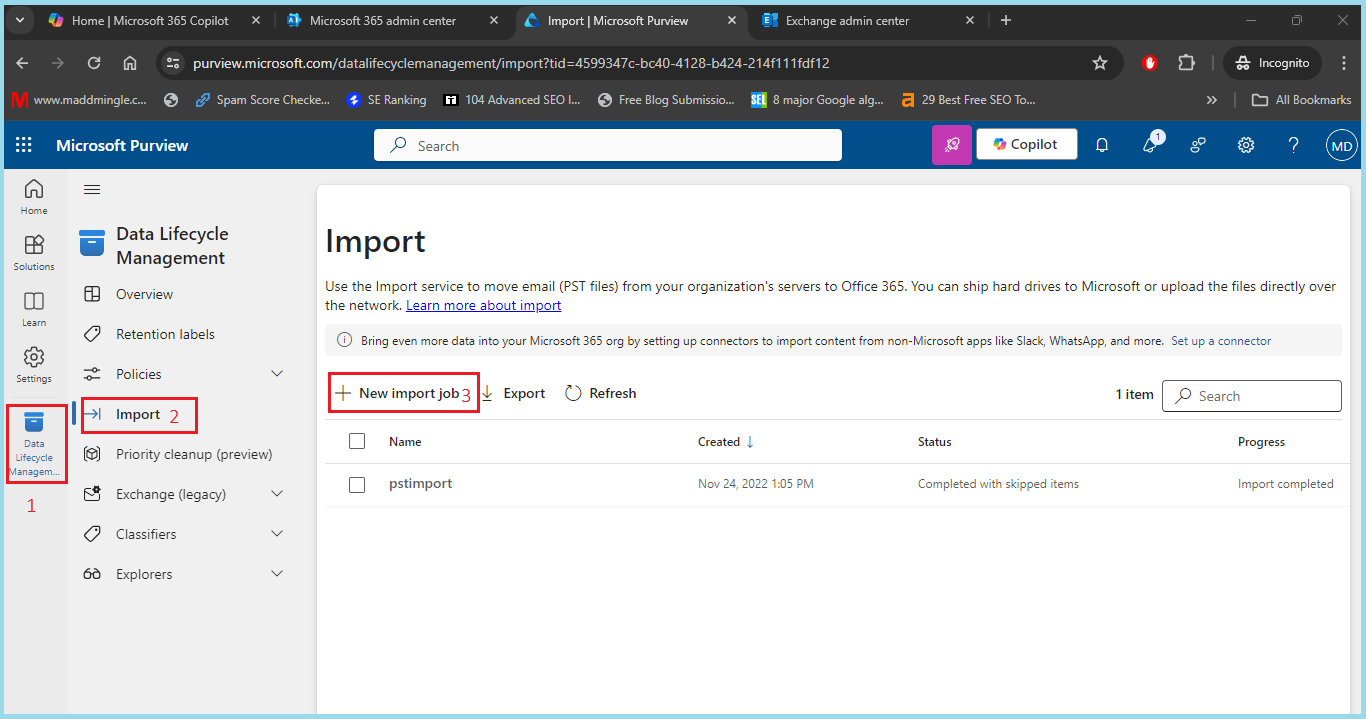 Microsoft Exchange Admin Center