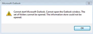 Cannot start Microsoft Outlook