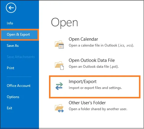 Open the Microsoft Outlook