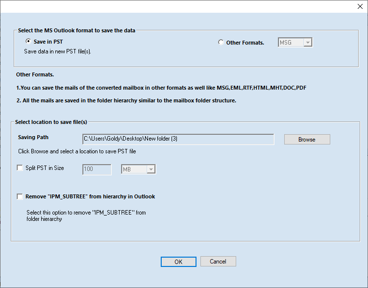 Select PST from the list