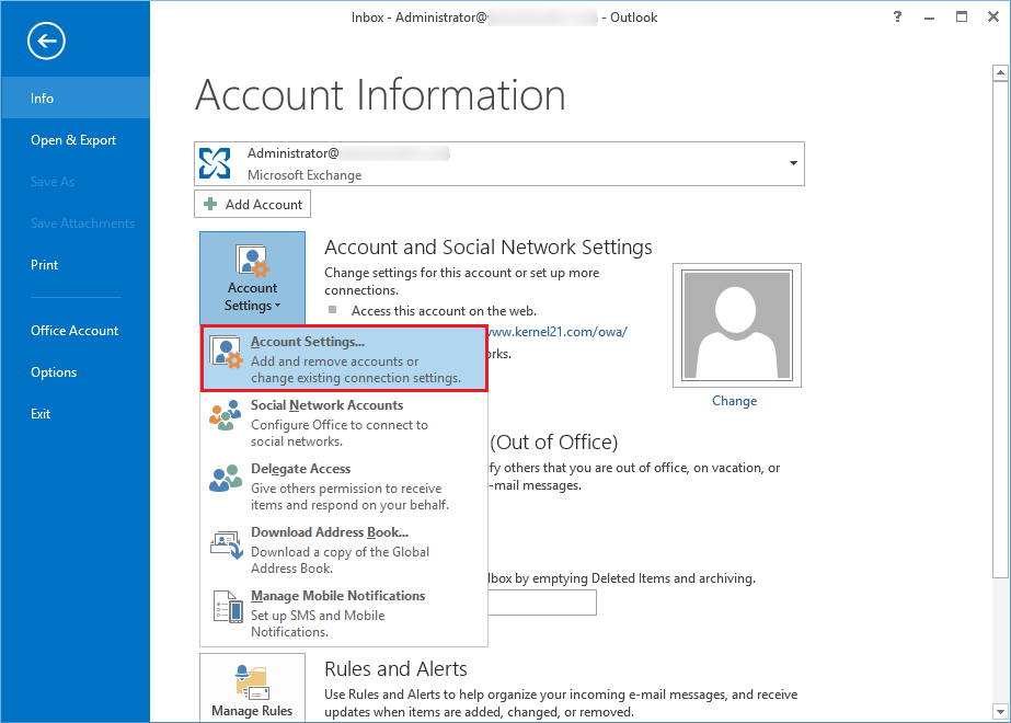Select File from the menu