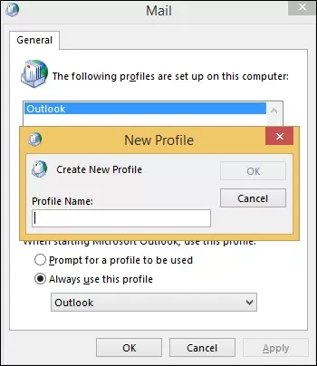 Enter a new profile name