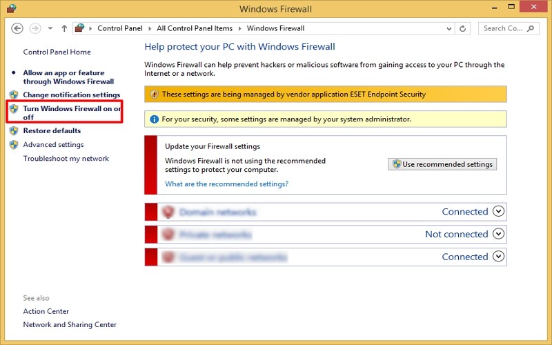 disable Windows Firewall
