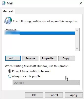 Set your new profile as the default