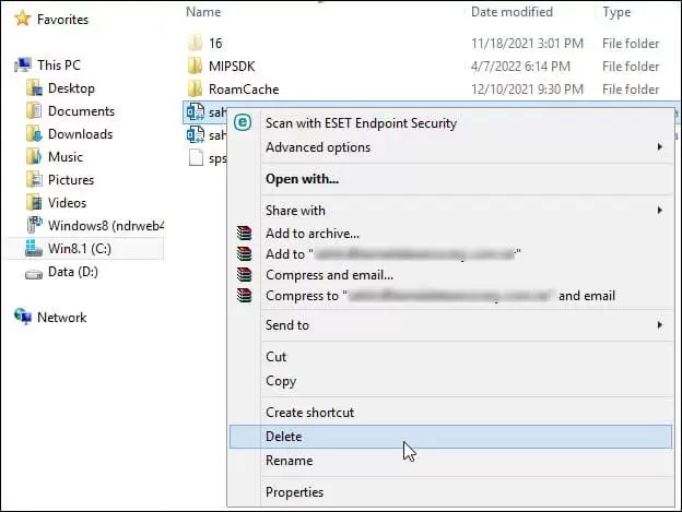 remove the current OST file