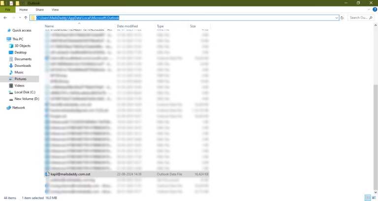 location of ost file
