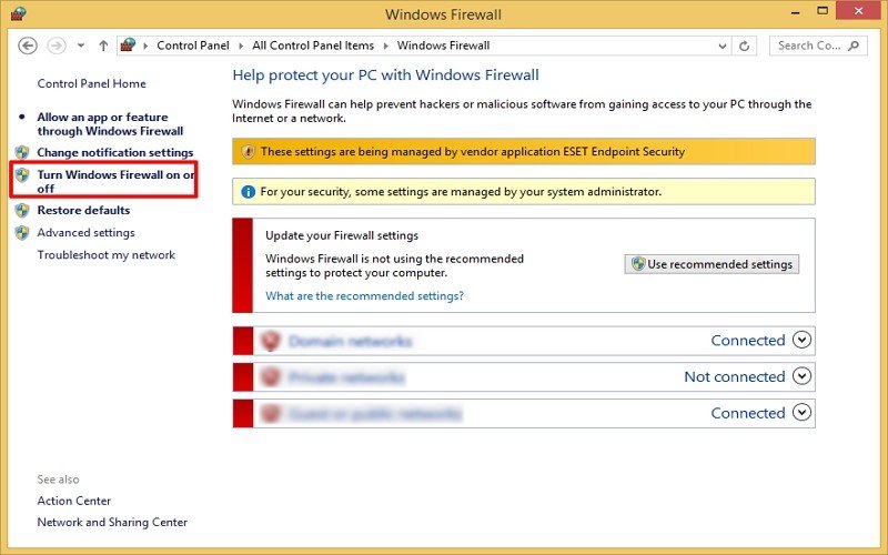 select Windows Firewall