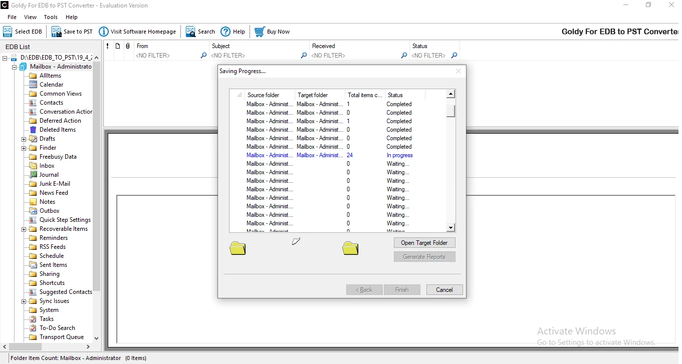 Choose the PST file save location