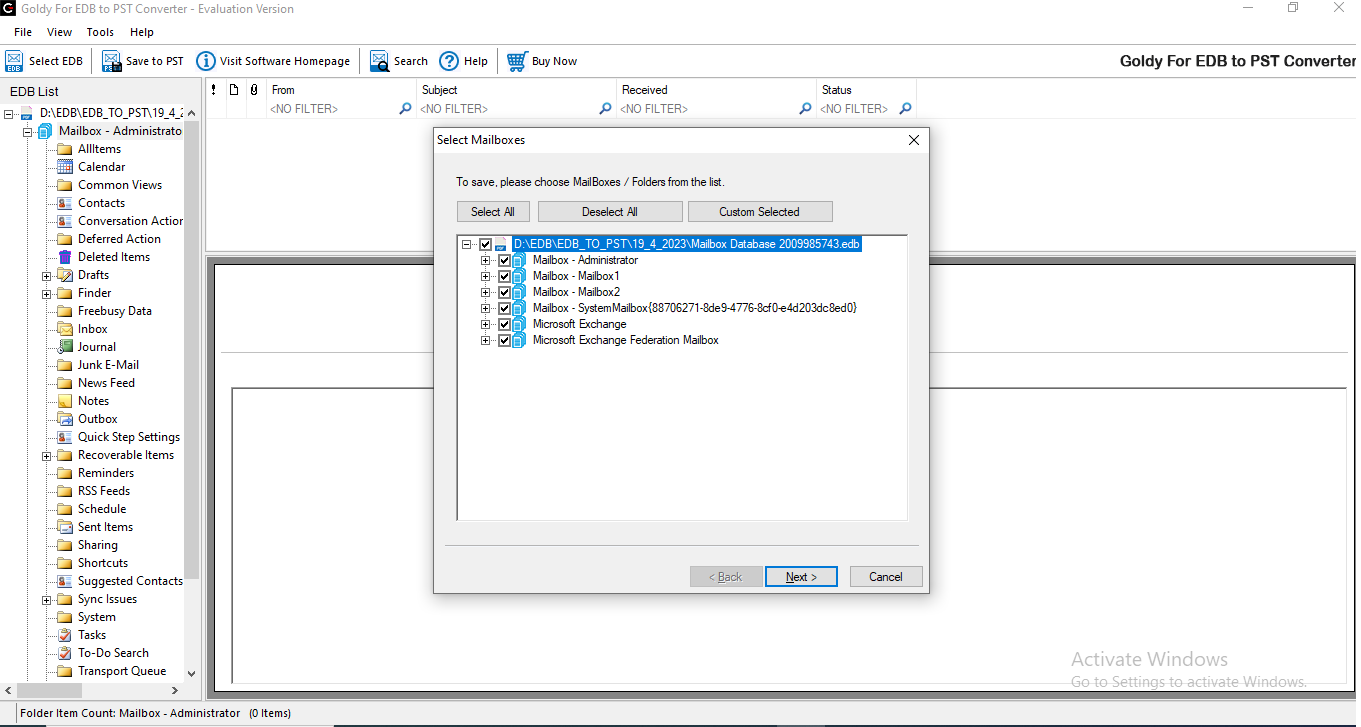 see contacts when the Exchange server