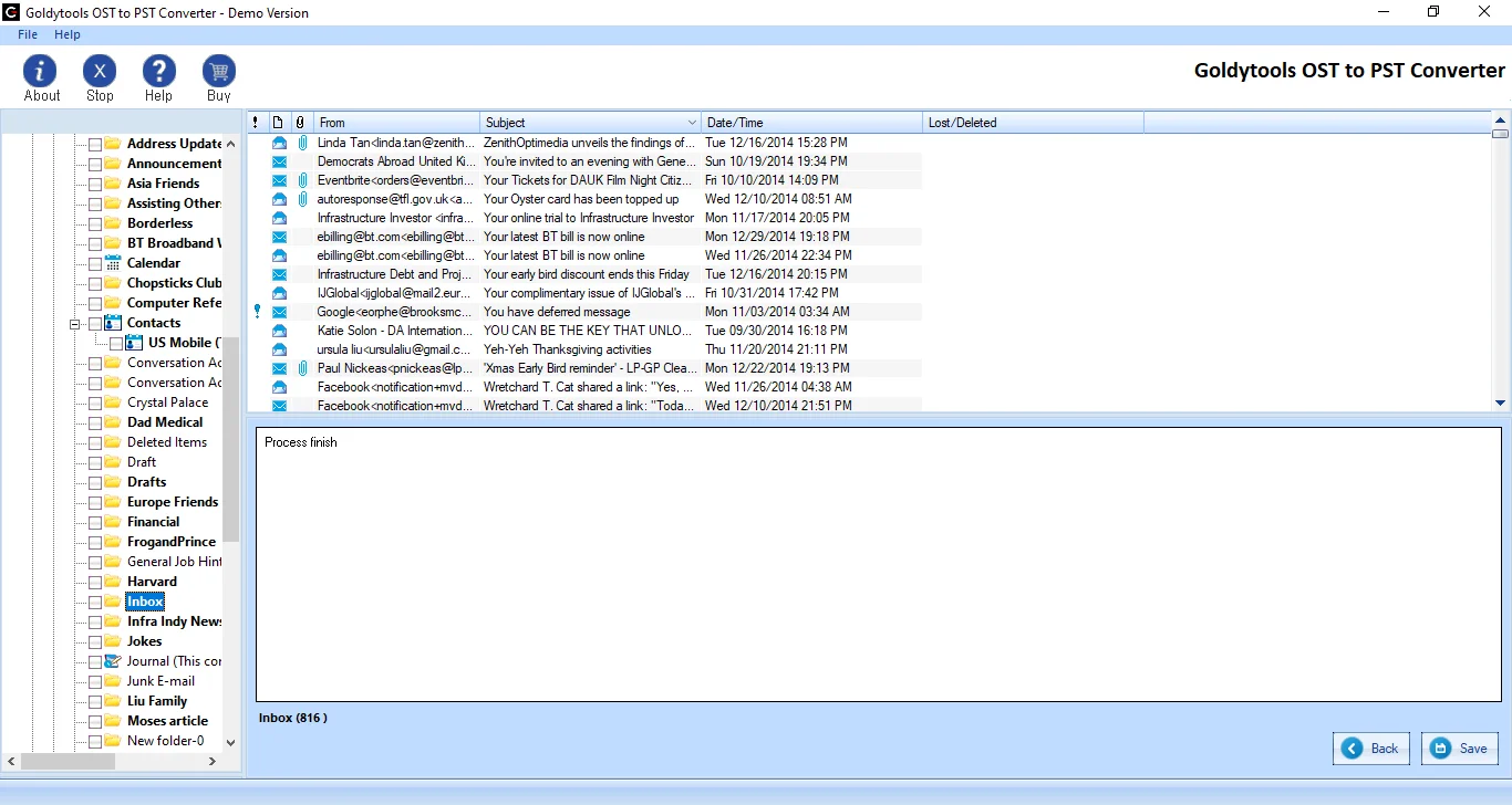 Preview OST File Data Items